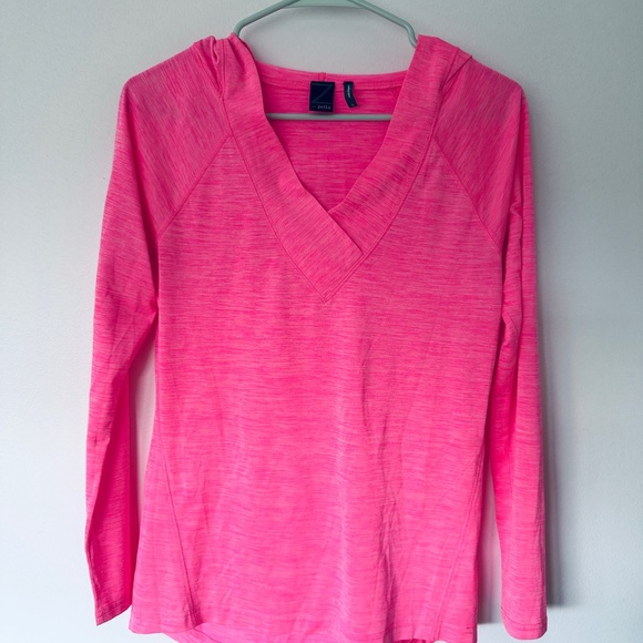 Zella Bright Pink V-Neck Hoodie (Nordstrom) - Picture 5 of 5